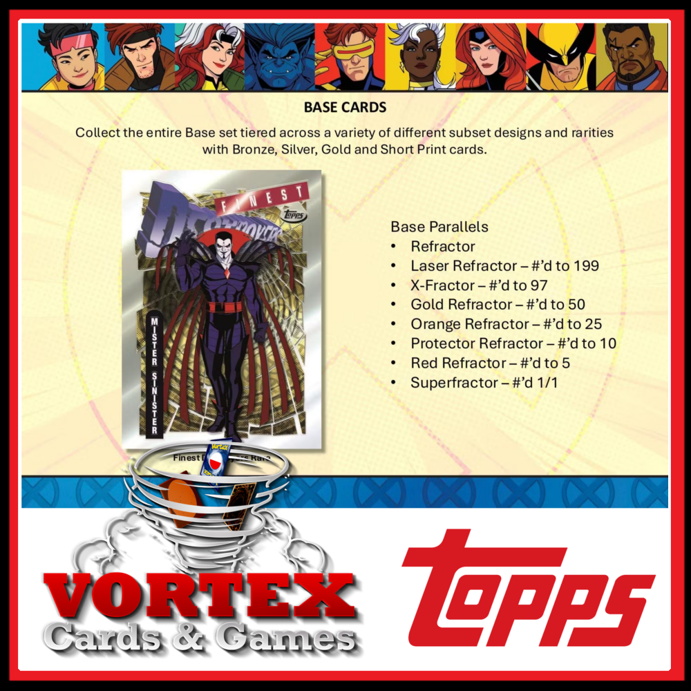 2025 Topps Finest X-Men '97 Hobby Case (8 Boxes), 1/ea (Xmen