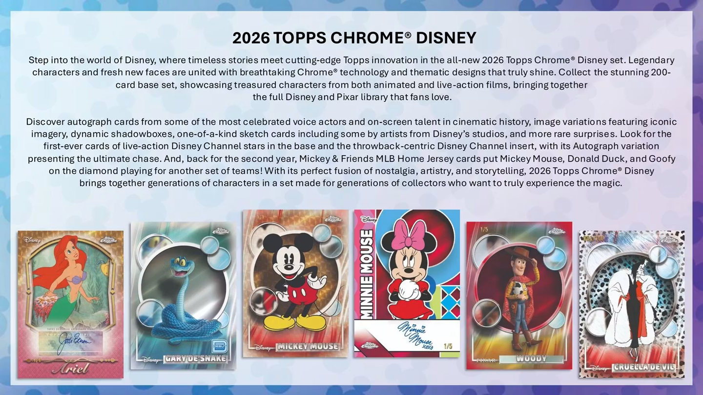 2026 Topps Disney Chrome Mega Box (Factory Sealed) – 4 X-Fractor