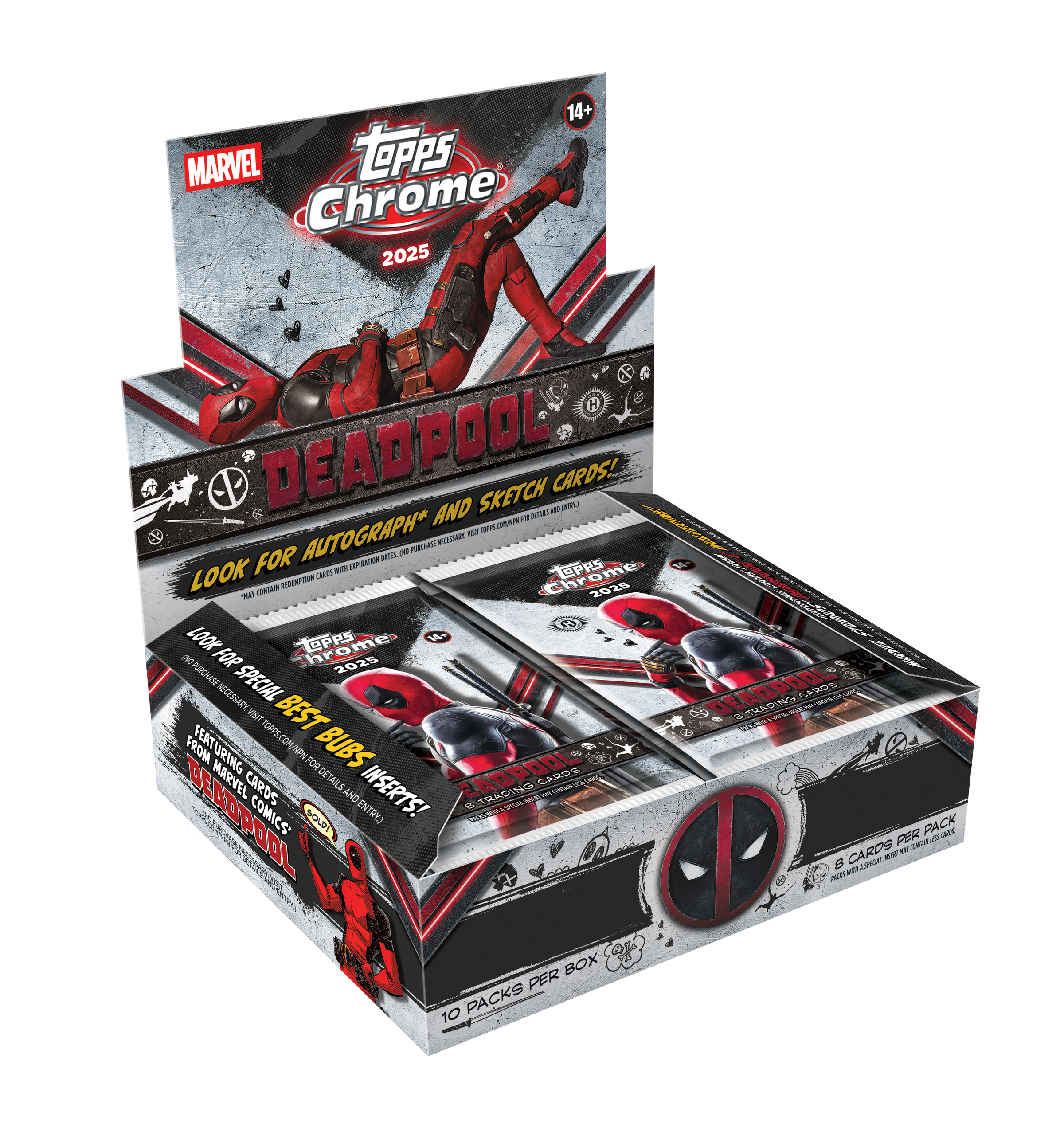 2025 Topps Marvel Deadpool Chrome Hobby Box – Factory Sealed with