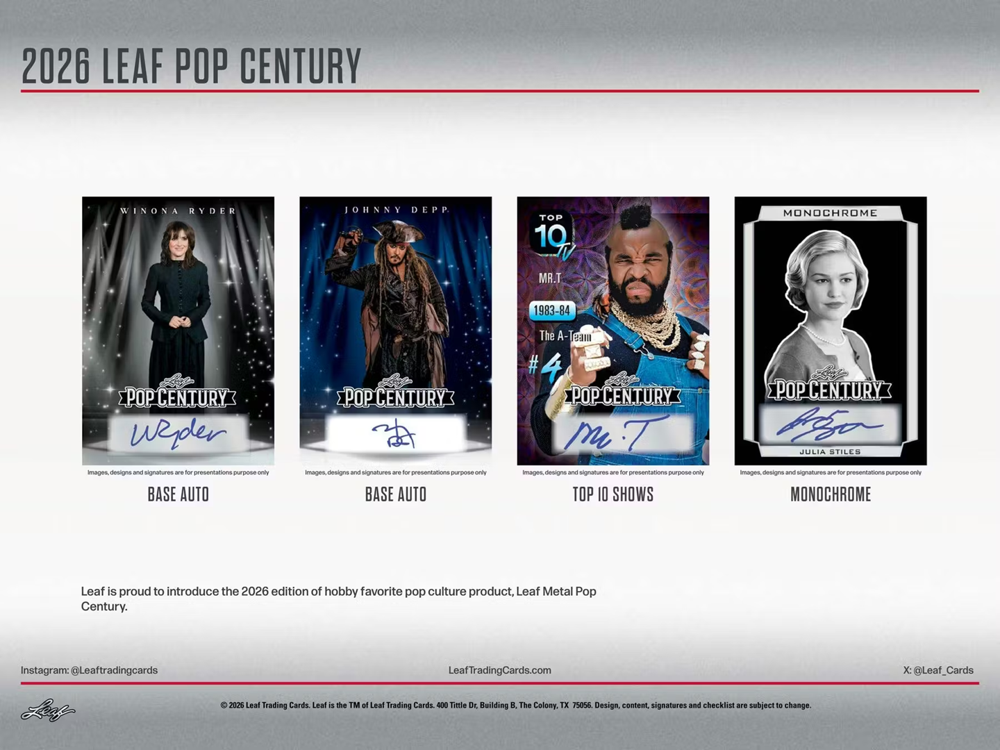 2026 Leaf Pop Century Hobby Box (Factory Sealed) – 4 Autographs