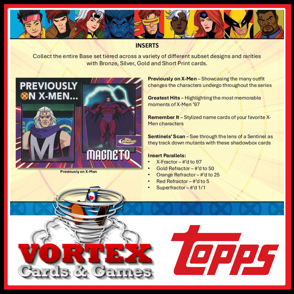 2025 Topps Finest X-Men '97 Hobby Box, 1/ea (Xmen) | Vortex Cards